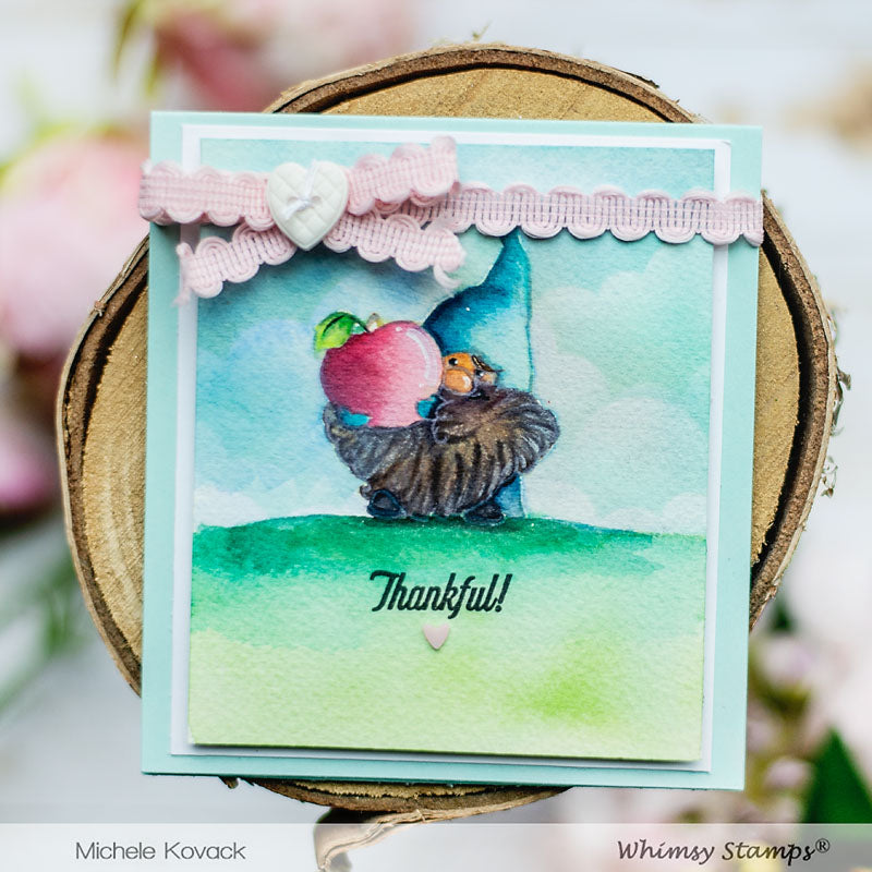 **NEW Gnome So Thankful Clear Stamps - Whimsy Stamps