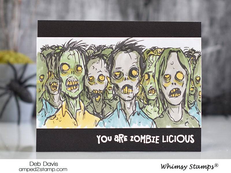 Zombie Herd Rubber Cling Stamp - Whimsy Stamps