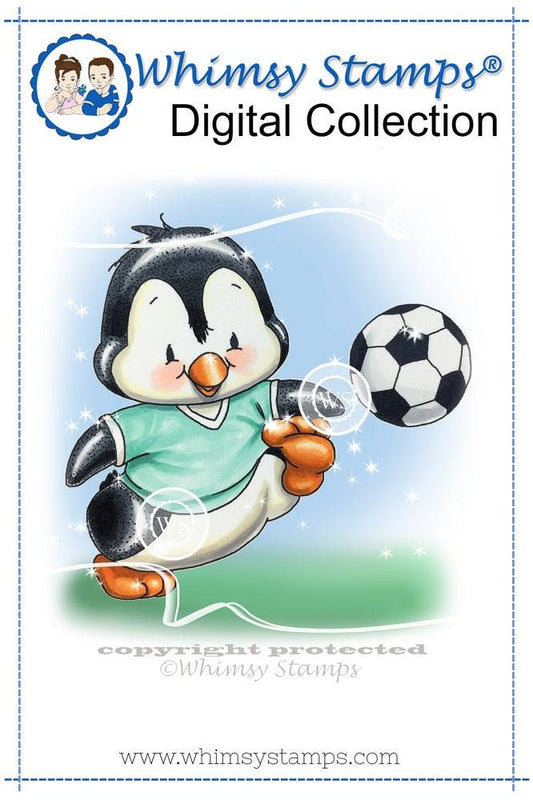 Penguin Soccer - Digital Stamp - Whimsy Stamps