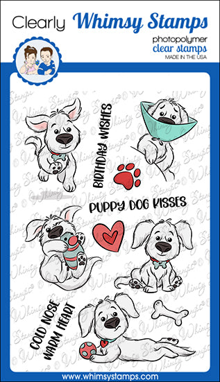 **NEW Puppy Dog Kisses Clear Stamps - Whimsy Stamps