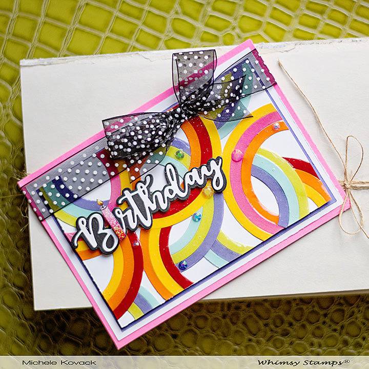 Birthday Word and Shadow Die Set - Whimsy Stamps