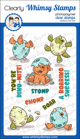 **NEW Roar, Stomp, and Chomp Clear Stamps - Whimsy Stamps