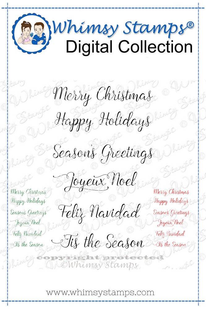 Scripted Holiday Digital Sentiments - Whimsy Stamps