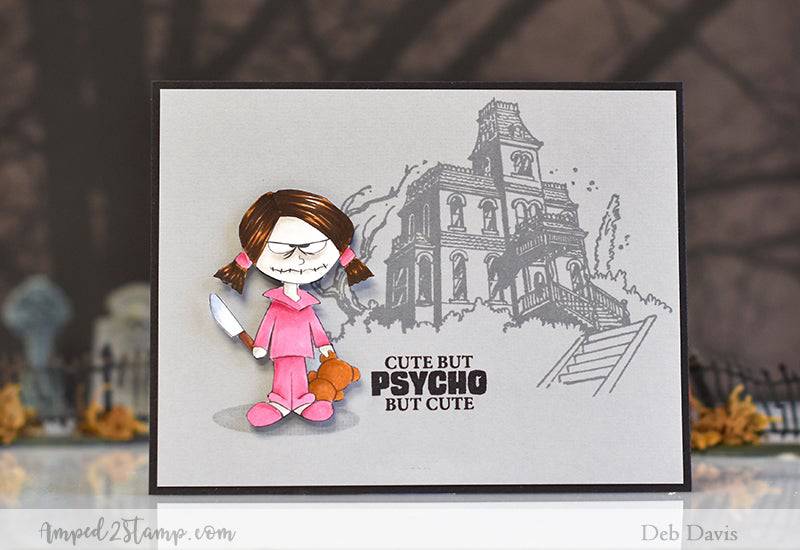 Cute But Psycho Clear Stamps - Whimsy Stamps