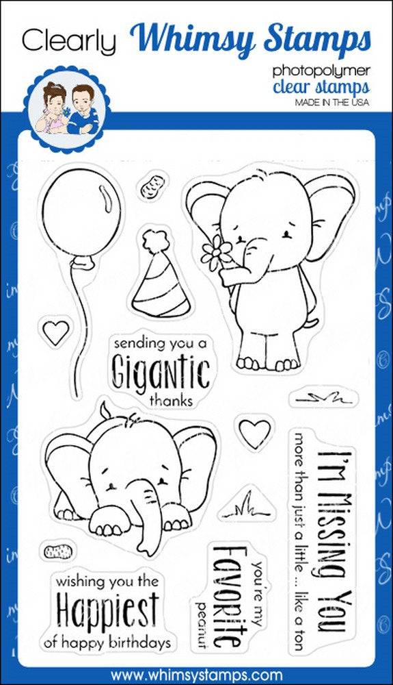 Sketched Elephants Clear Stamps - Whimsy Stamps