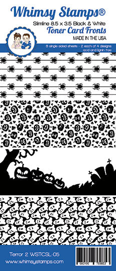 **NEW Toner Card Front Pack - Slimline Terror 2 - Whimsy Stamps