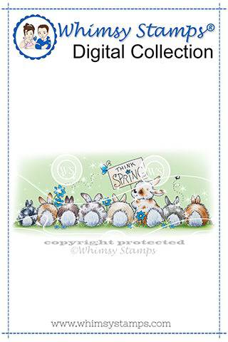 Think Spring Bunnies Extended - Digital Stamp - Whimsy Stamps