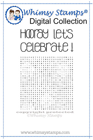 Word Search Birthdays - Digital Stamp - Whimsy Stamps