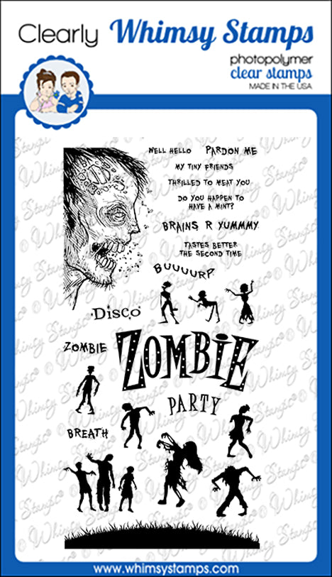 Zombie Party Clear Stamps - Whimsy Stamps